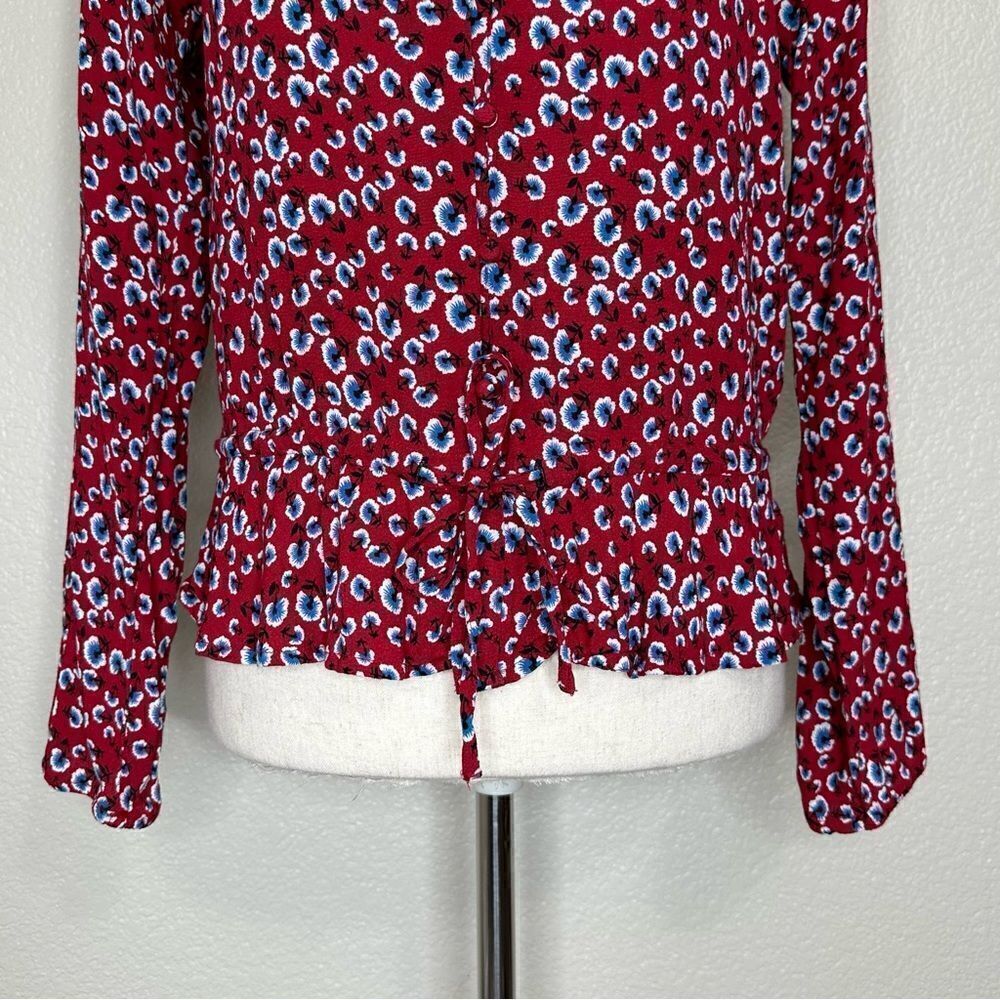 Rails Beaux Top In Red Floral Button Down Top - image 5
